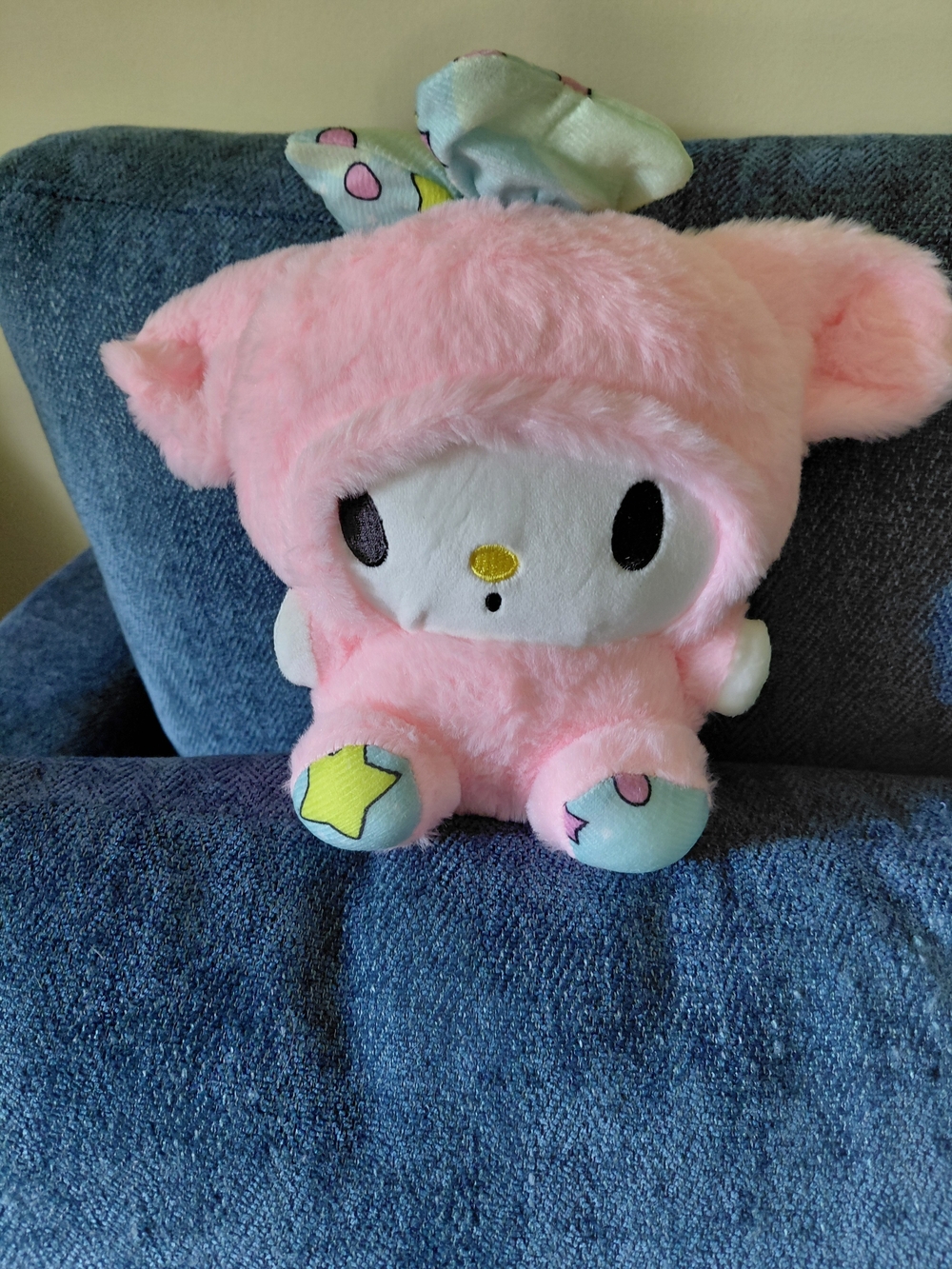 Pink Sanrio Melody Bunny Plush with Star Accent